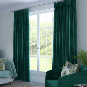 Matt Emerald Printed Curtains